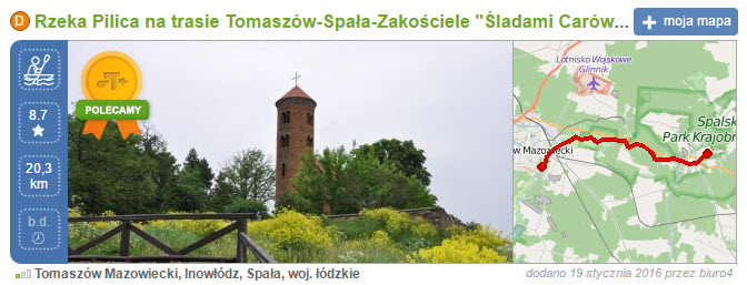 RZEKA PILICA NA TRASIE TOMASZÓW-SPAŁA-ZAKOŚCIELE