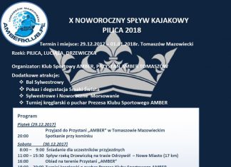 X Noworoczny Spływ Kajakowy Pilica 2018