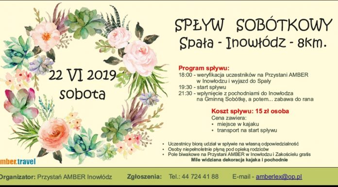 Spływ Sobótkowy Spała – Inowłódz